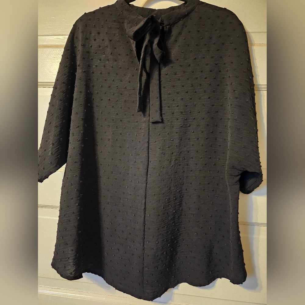 Source Unknown Textured Black Blouse - image 6